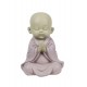 Set 3 Figurines Moines Méditation Assis, 3 Couleurs Baby Zen Résine