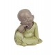Set 3 Figurines Moines Méditation Assis, 3 Couleurs Baby Zen Résine
