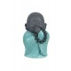 Grandes Figurines en Résine : 3 Moines de la Sagesse et Chapelet Baby Zen, H 18 cm