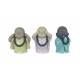 Set de 3 Mini-Moines de la Sagesse Assis 2, Collection Baby Zen, H 7,5 cm