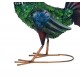 Déco Jardin Métal : Grand Coq Multicolore, Panache Bordeaux, H 52 cm