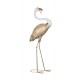 Figurine Métal Tropicale : Flamant Rose, Design Or, H 96 cm