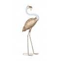 Figurine Métal Tropicale : Flamant Rose, Design Or, H 96 cm