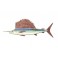 Déco Murale Poisson : Espadon, Métal & Bois, Bleu et Marron, L 75 cm