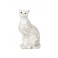 Grande figurine en résine : Chat Assis, yeux jaunes. H 22 cm