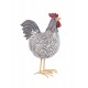Figurine Coq Taupe, Modèle Shabby Chic Crochet, H 18 cm