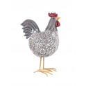 Poule résine & crochet 12 cm, modèle rose et bleu