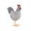 Figurine Coq Taupe, Modèle Shabby Chic Crochet, H 18 cm