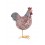 Poule résine & crochet 12 cm, modèle rose et bleu