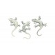 Set 2 Geckos en Résine : Collection Argentée, H 14 cm