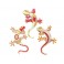 Set 3 Geckos en Résine : Collection Écarlate, H 20 cm