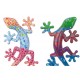 Déco Gecko Mural : Set 2 lézards Multicolores, H 20 cm