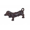 Figurine Intérieur/Extérieur : Chien Teckel en Fonte, H 15 cm