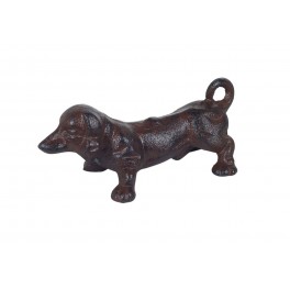 Figurine Intérieur/Extérieur : Chien Teckel en Fonte, H 15 cm