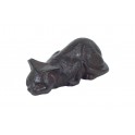 Figurine Extérieur Métal : Chat allongée en Fonte, L 23 cm