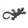 Petite Patère Lézard en fer forgé, H 17 cm