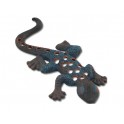Gecko en Fer, Modèle Fonte ajouré et coloré, L 20 cm