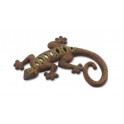 Gecko en Fer, Modèle Fonte ajouré et coloré, L 22 cm