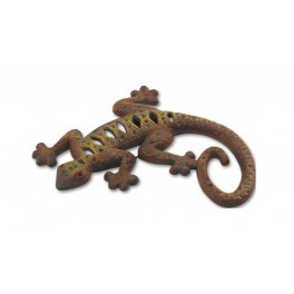 Petite Patère Lézard en fer forgé, H 17 cm