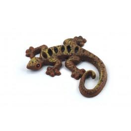 Petite Patère Lézard en fer forgé, H 17 cm