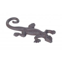 Petite Patère Lézard en fer forgé, H 17 cm