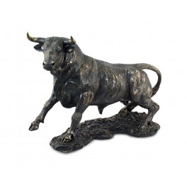 Statuette Taureau Design XL, Finition Rouge Brillant, L 51 cm