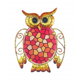 Chouette murale Métal : Modèle Orange, Collection Victoria, H 24 cm