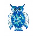 Chouette murale Métal : Modèle Bleu, Collection Victoria, H 24 cm
