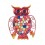 Chouette murale Métal : Modèle Rouge, Collection Victoria, H 24 cm