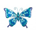 Papillon Mural en Fer : Collection Victoria, Bleu, L 26 cm
