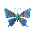 Papillon Mural en Fer : Bleu Mandala, Collection Victoria, L 26 cm