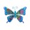 Papillon Mural en Fer : Bleu Mandala, Collection Victoria, L 32 cm