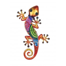 Déco Gecko Mural : Collection Victoria, Orange. H 37 cm