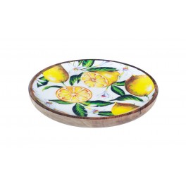 Grande assiette Provence : Thème Citron, Diamètre 22,5 cm