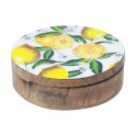 Boite Ronde Provence : Thème Citron. Diamètre 20 cm