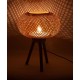 Grande Lampe Rouge, Socle design Couple argenté, H 69 cm