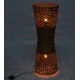 Grande Lampe Rouge, Socle design Couple argenté, H 69 cm