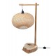 Grande Lampe en Bois de Bambou : Socle en Tronc D'arbre, H 93 cm