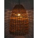 Lampe en Bois de Bambou : Plafonnier, H 50 cm