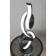 Lampe en Métal Noire & Blanche : Coll Ruban, Mod Inspiration, H 62 cm