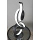 Lampe en Métal Noire & Blanche, Collection Orbis, H 62 cm