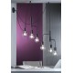 Lustre Noir en Métal : 3 suspensions. L 140 cm