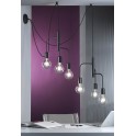 Lustre Noir en Métal : 3 suspensions. L 140 cm