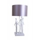 Lampe en Polyrésine Blanche & Mauve: Modèle Famille Nue. H 55 cm