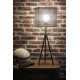 Lampe en Métal Noir : Style Industriel, Modèle Atelier. H 73 cm