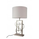 Lampe en Métal Grise & Blanche : Modèle Formes Géométriques. H 74 cm