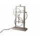 Lampe en Métal Grise & Blanche : Modèle Formes Géométriques. H 74 cm