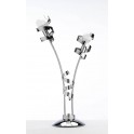 Lampe Grise en Métal : Modèle Double Rubans. H 65 cm