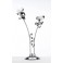 Lampe Grise en Métal : Modèle Double Rubans. H 65 cm
