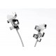 Lampe Grise en Métal : Modèle Double Rubans. H 65 cm